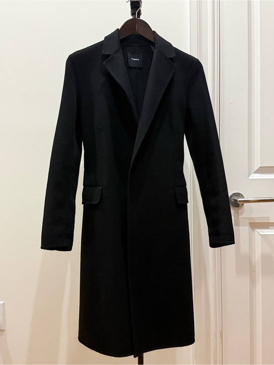Theory Jackets & Blazers - Theory Double-Face Wool-Cashmere Belted Wrap Top Coat